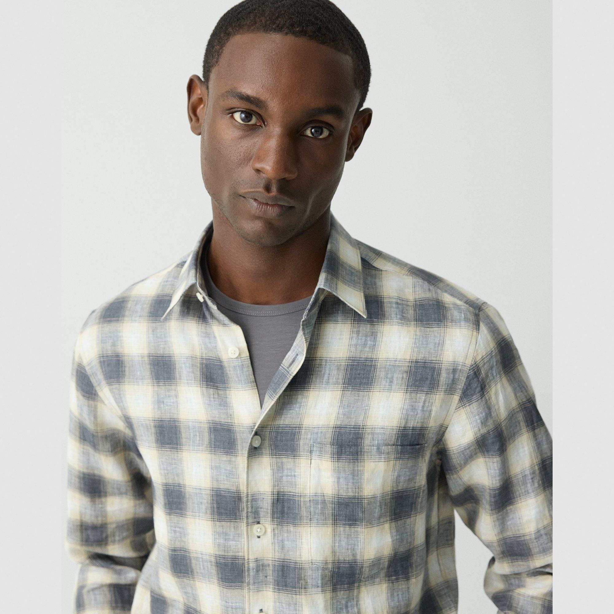Irving Shirt in Ombré Check Linen - 5