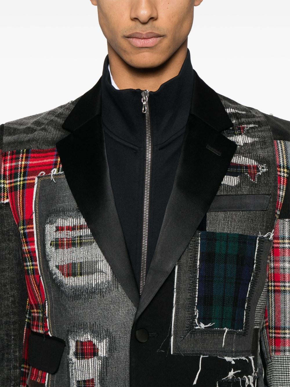 patchwork blazer - 5