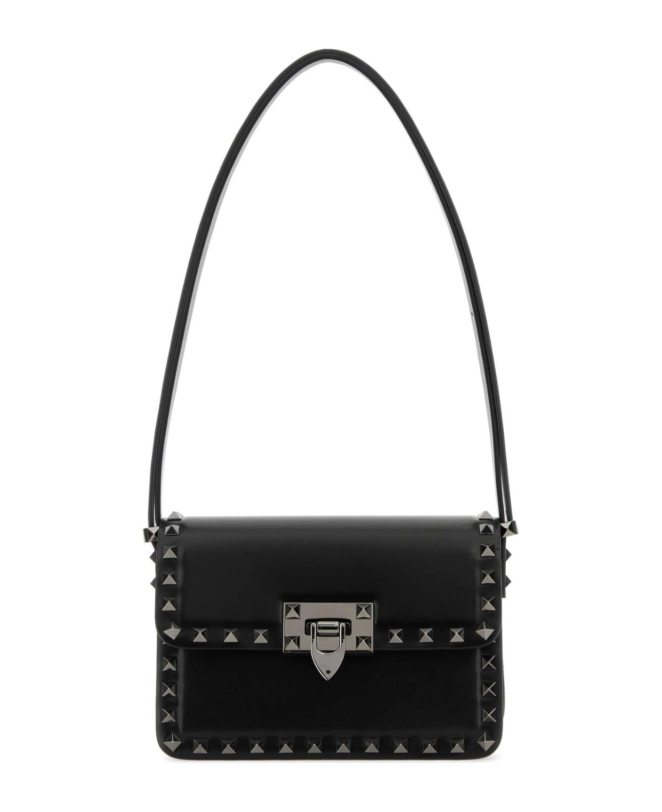 Black Leather Rockstud23 Shoulder Bagâ - 1