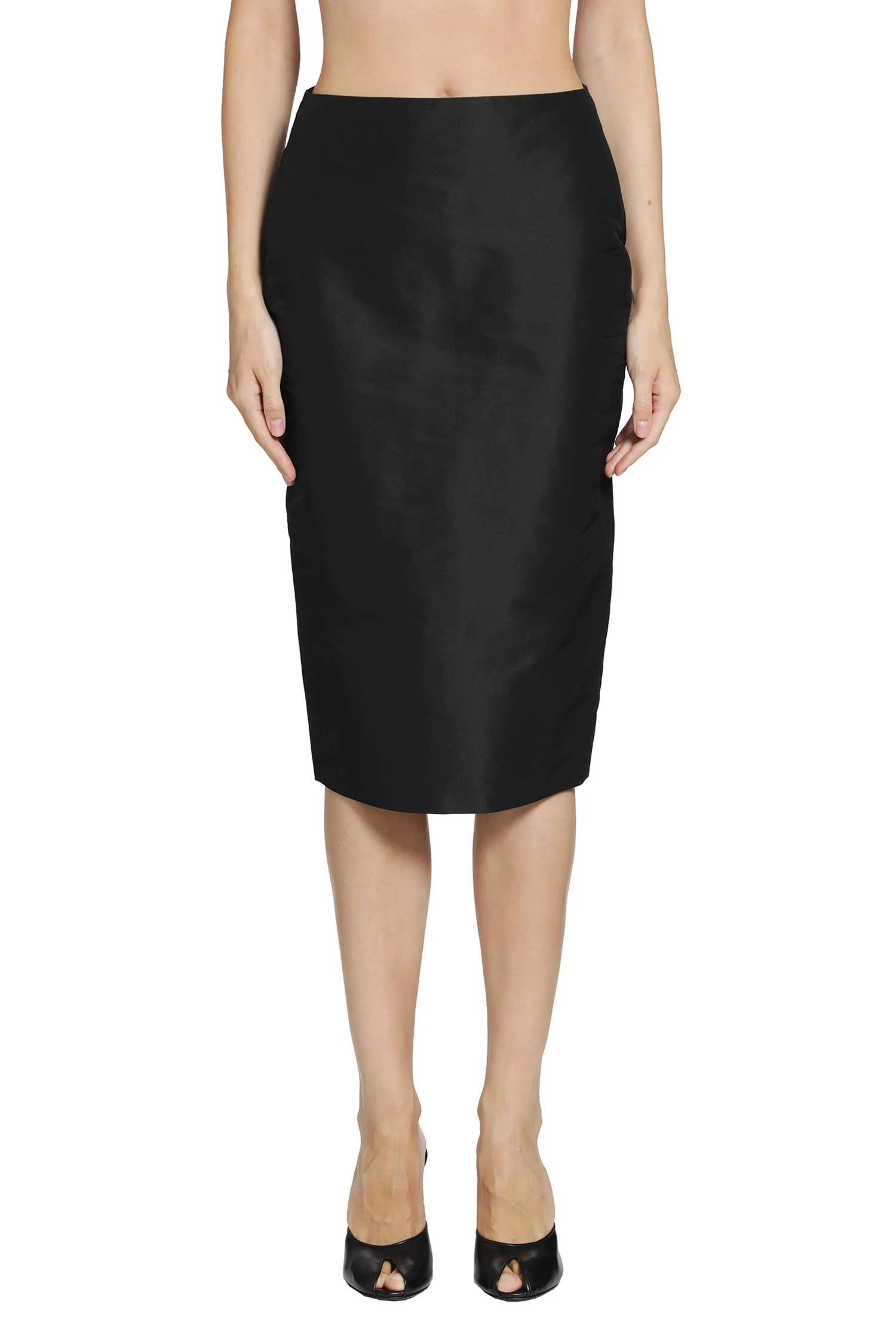 Fine Silk Faille Midi Skirt - 1