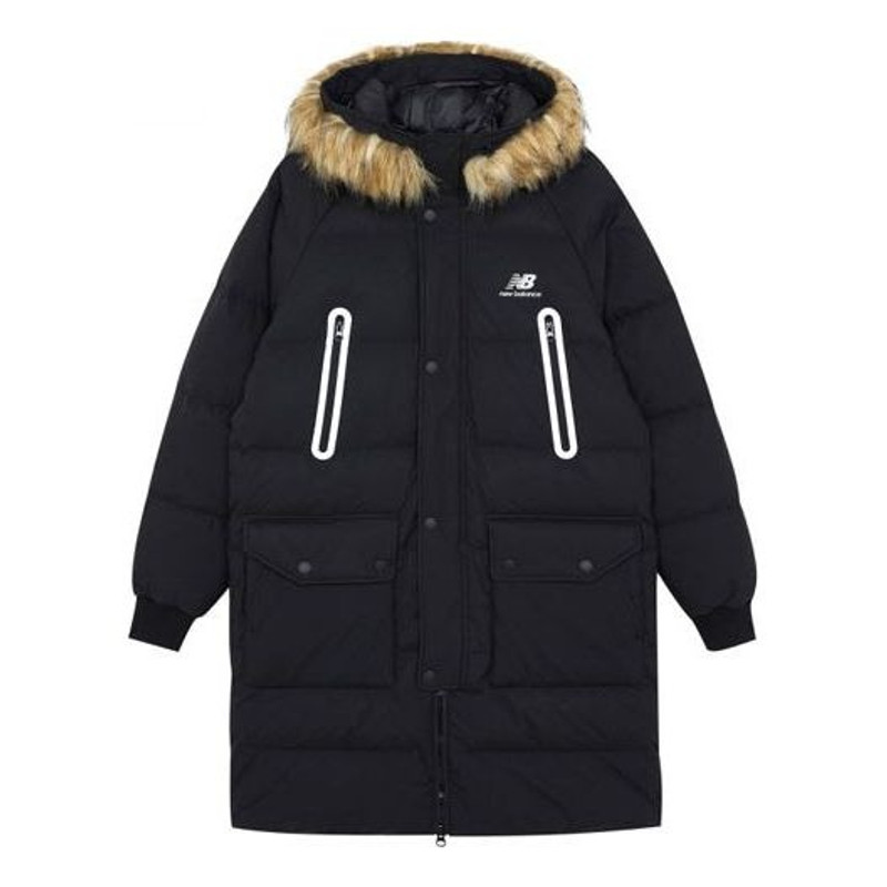 New Balance Classic Long Down Jacket 'Black Brown' AMJ14321-BK - 1