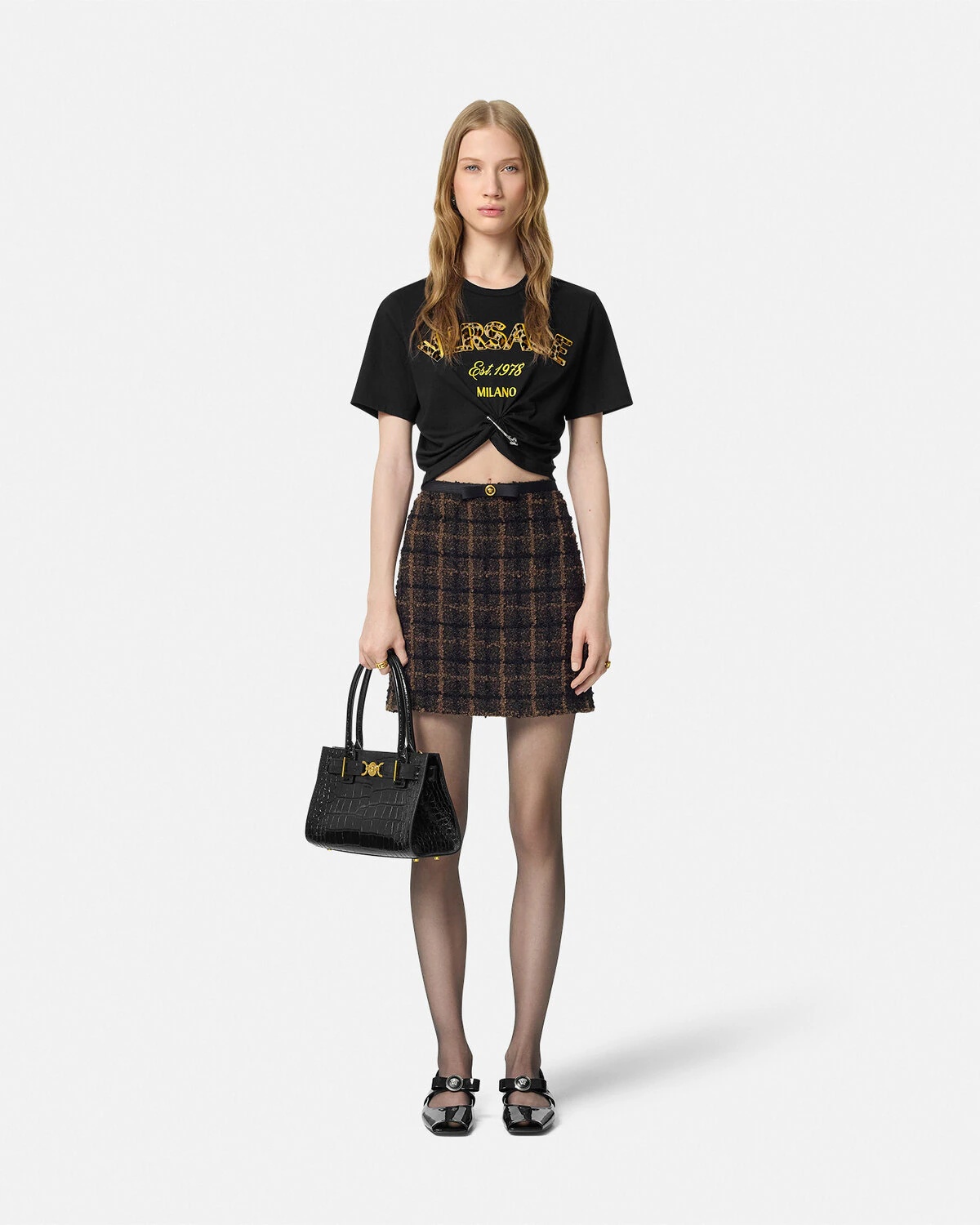 Wild Stamp Safety Pin Crop T-Shirt - 2