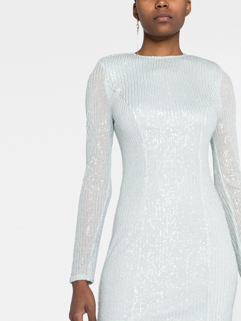 sequin-embellished open-back minidress - 5