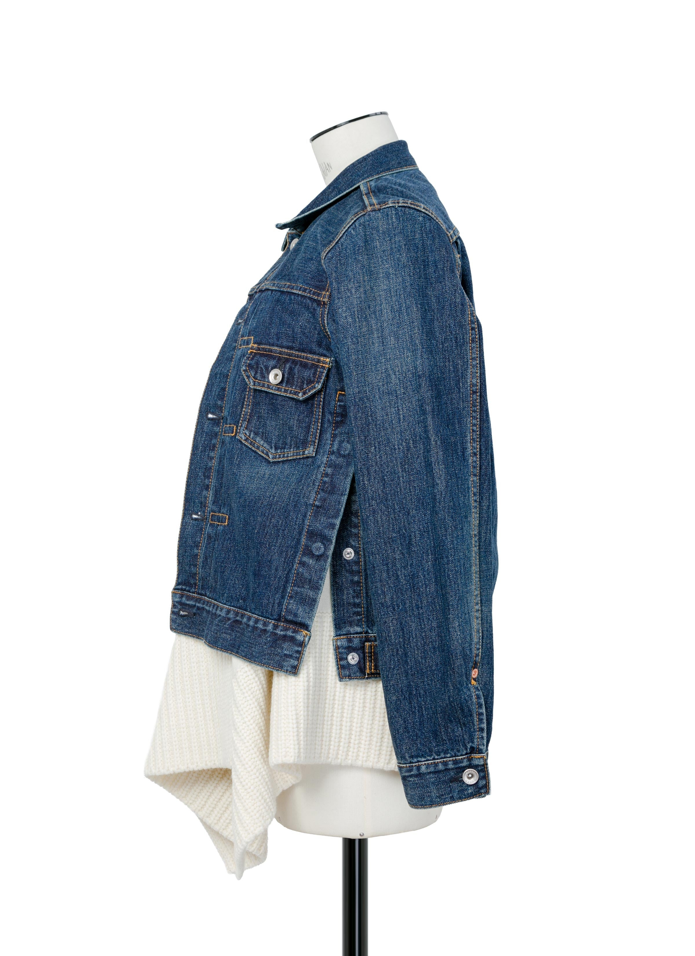 Denim x Wool Knit Jacket - 3