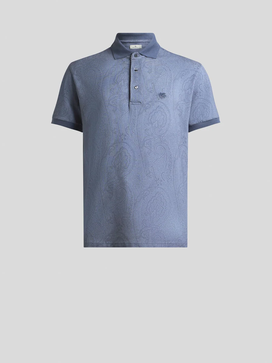 COTTON POLO SHIRT WITH ARNICA MOTIF - 1