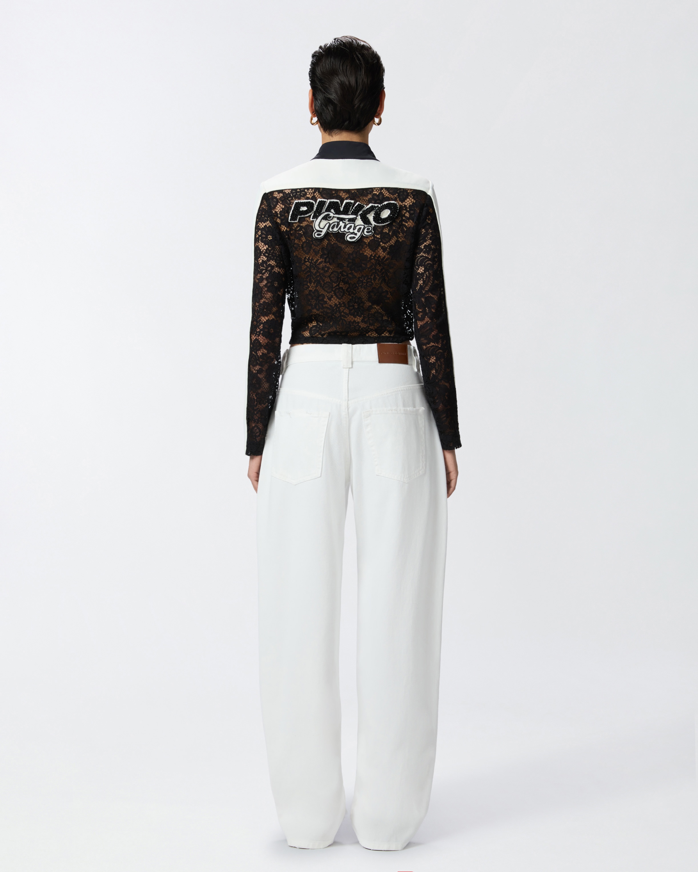 LIGHT LACE JACKET WITH EMBROIDERED PATCHES - 4