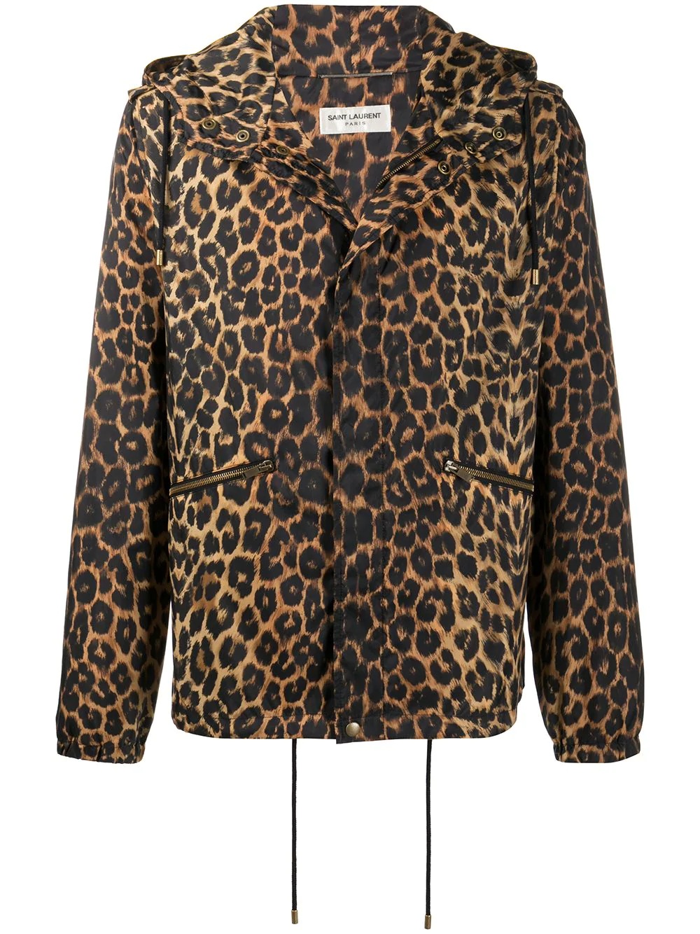 leopard-print hooded jacket - 1