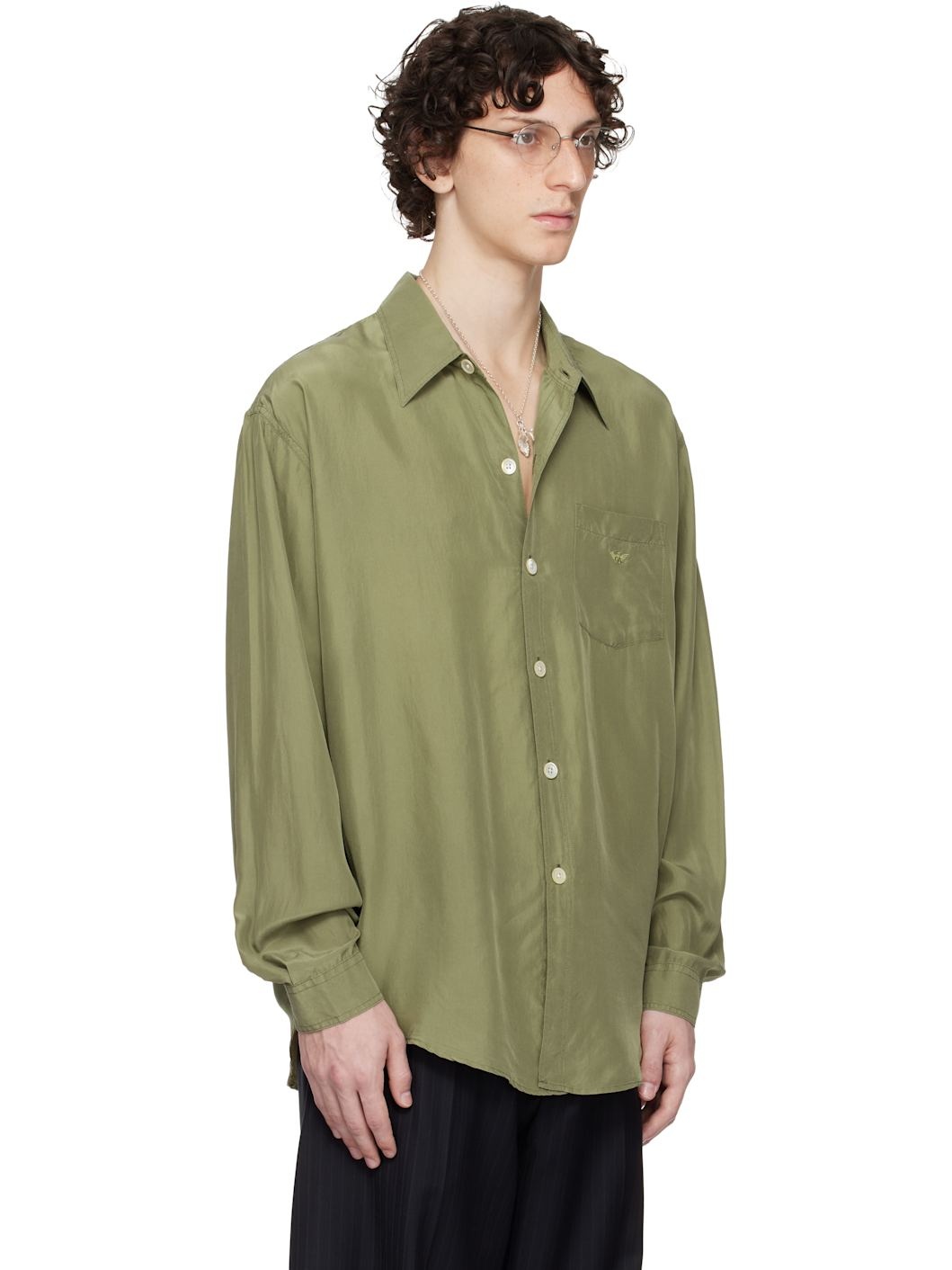 WORK SHOP Emporio Armani Khaki Garibaldi Shirt - 2