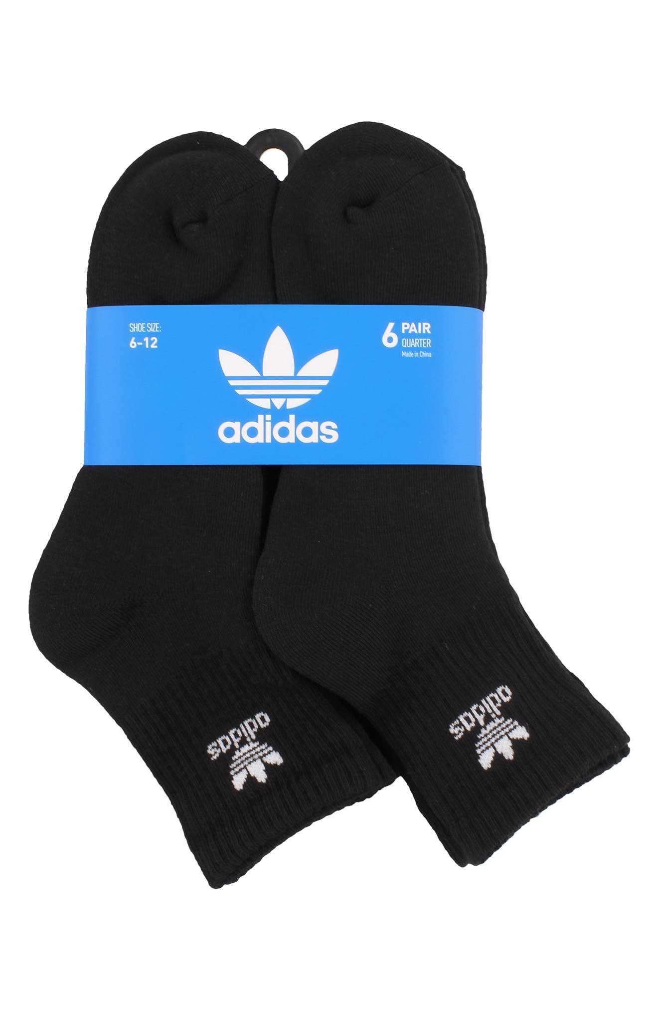 adidas Originals Trefoil 6-Pack Ankle Socks in Black at Nordstrom - 3