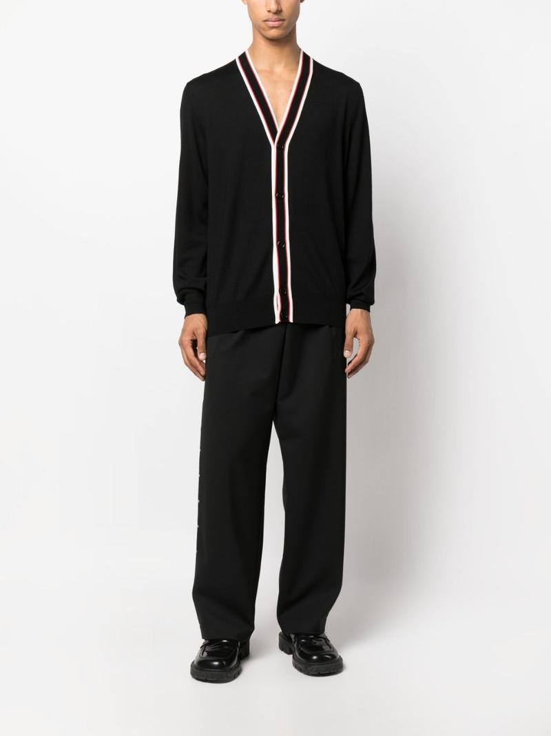 Alexander McQueen striped-edge V-neck cardigan outlook