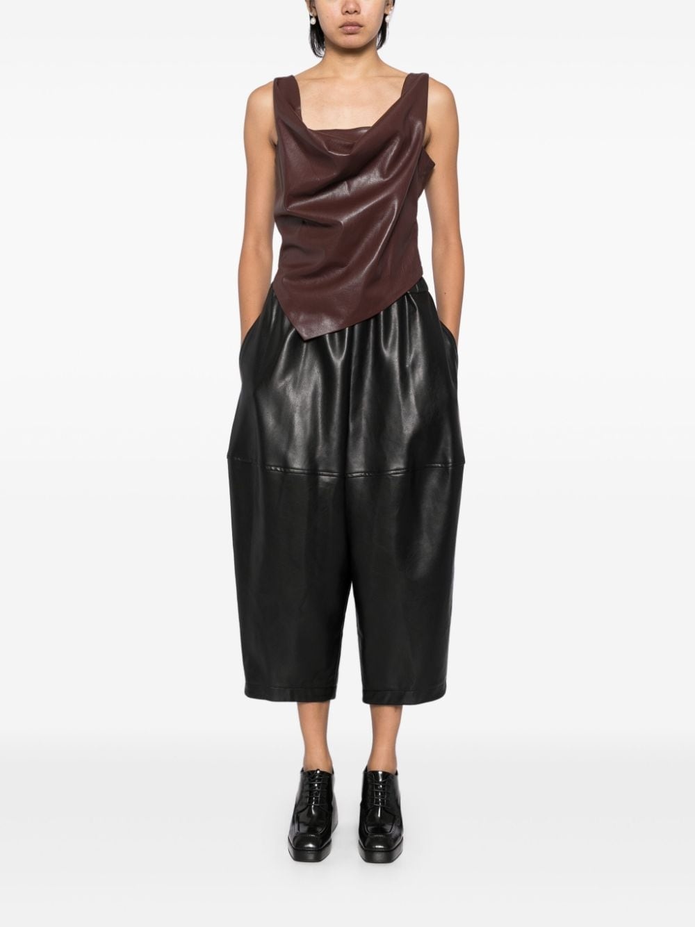 Faux leather baloon trousers - 5