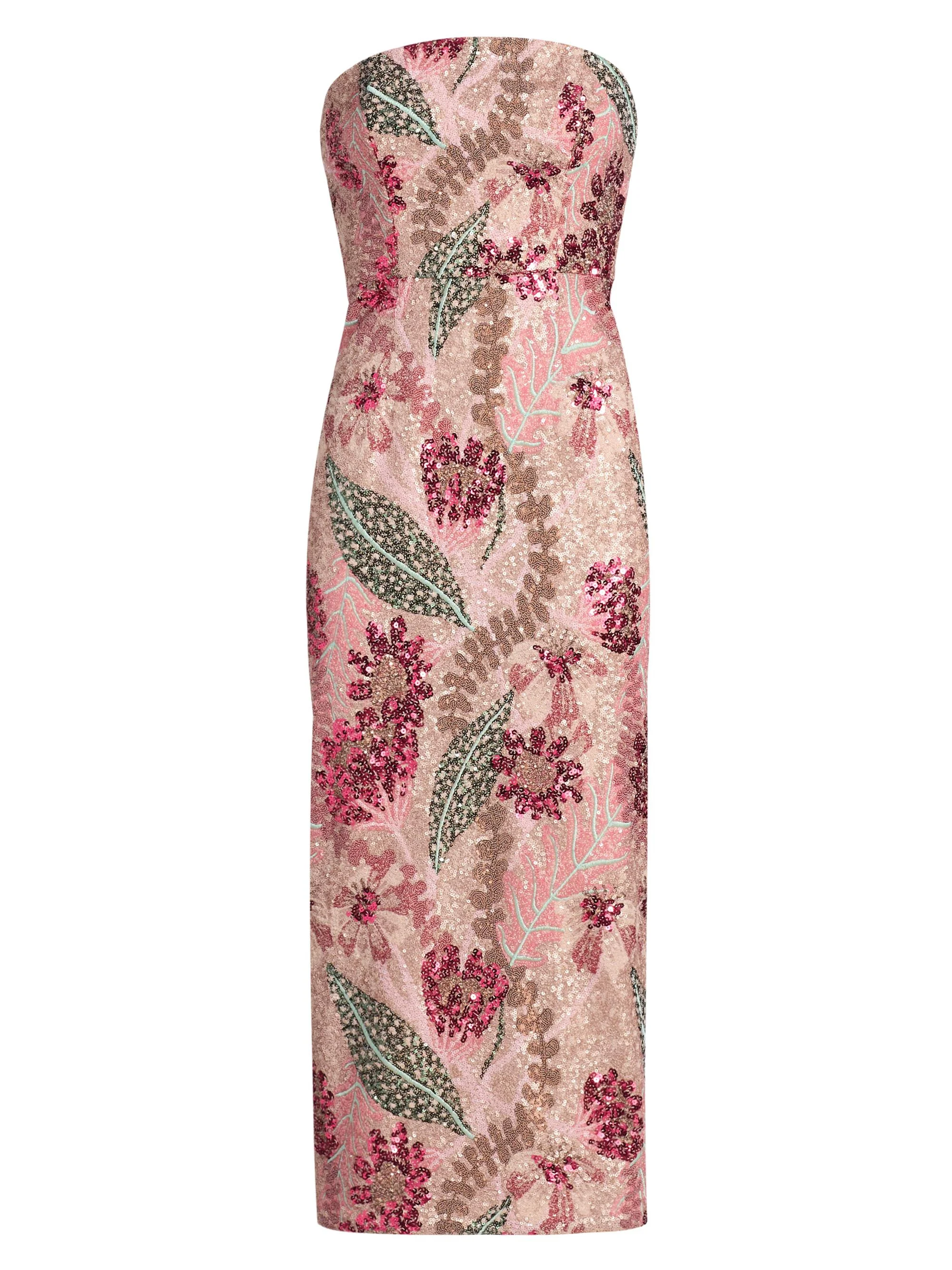 Women's Esmeralda Sequined Bandeau Midi-Dress - 1