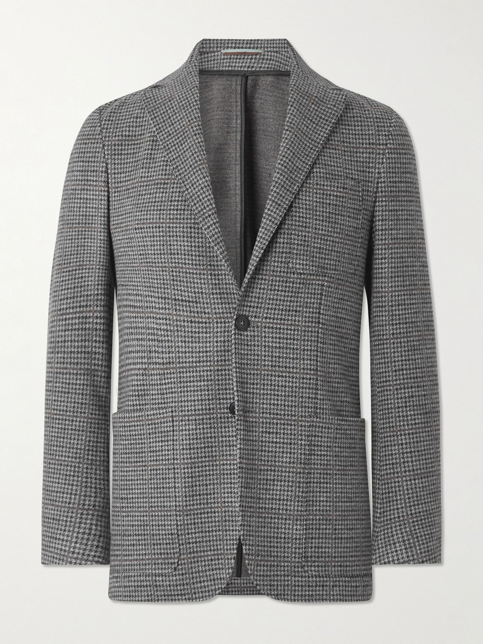 Impeccabile Puppytooth Wool Blazer Gray - 1