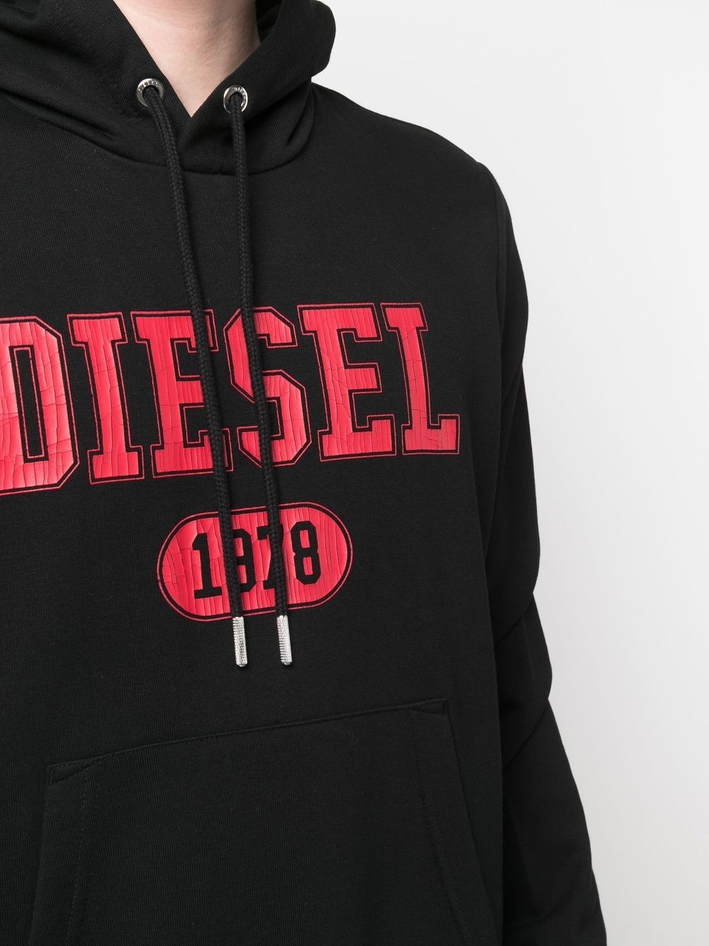 logo print drawstring hoodie - 5