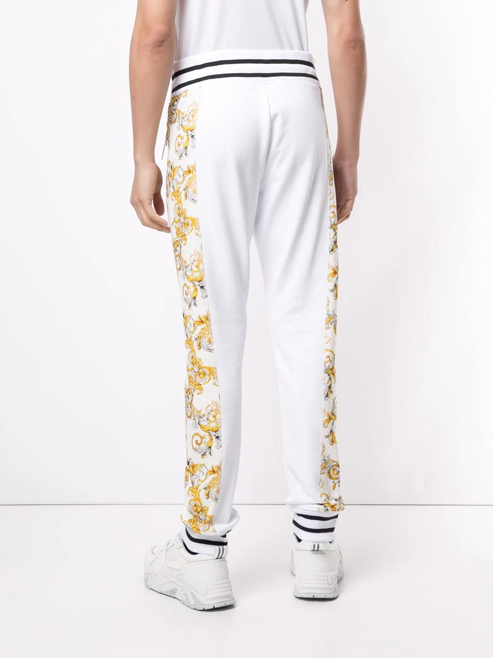 baroque-print drawstring trousers - 4