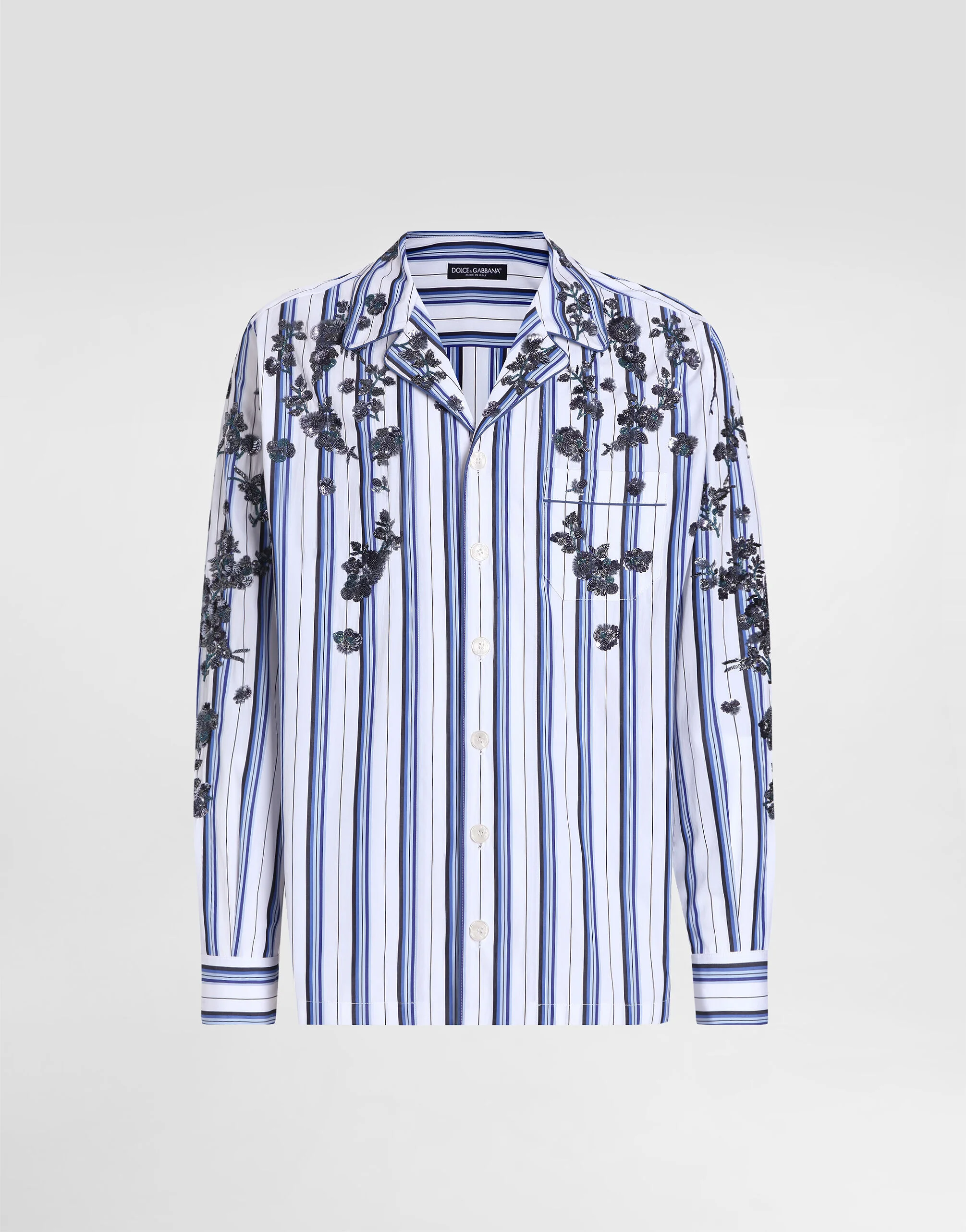 Cotton and silk vanity shirt with embroidery - 1
