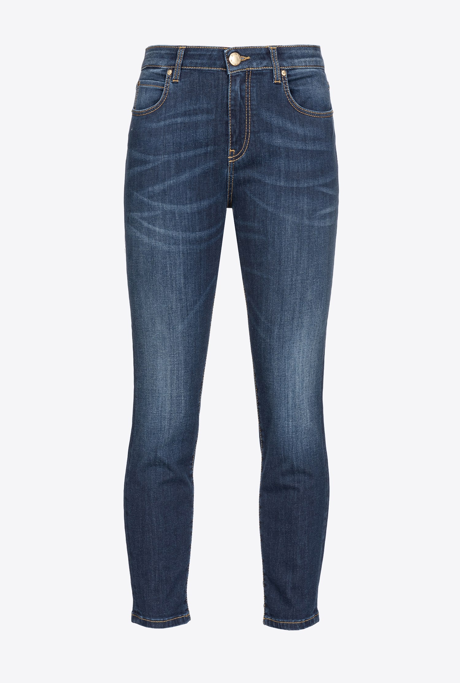 SKINNY STRETCH DENIM JEANS WITH EMBROIDERY ON THE BACK - 1