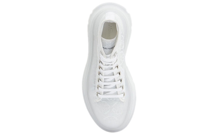 (WMNS) Alexander McQueen Tread Slick Lace Up High Boots 'White Transparent' 658086W4Q329337 - 5