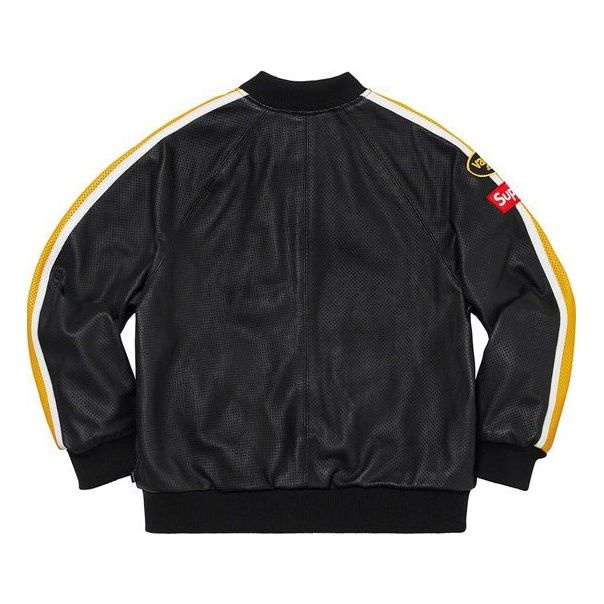 Supreme x Vanson Leathers Perforated Bomber Jacket 'Black Yellow' SUP-SS20-211 - 2