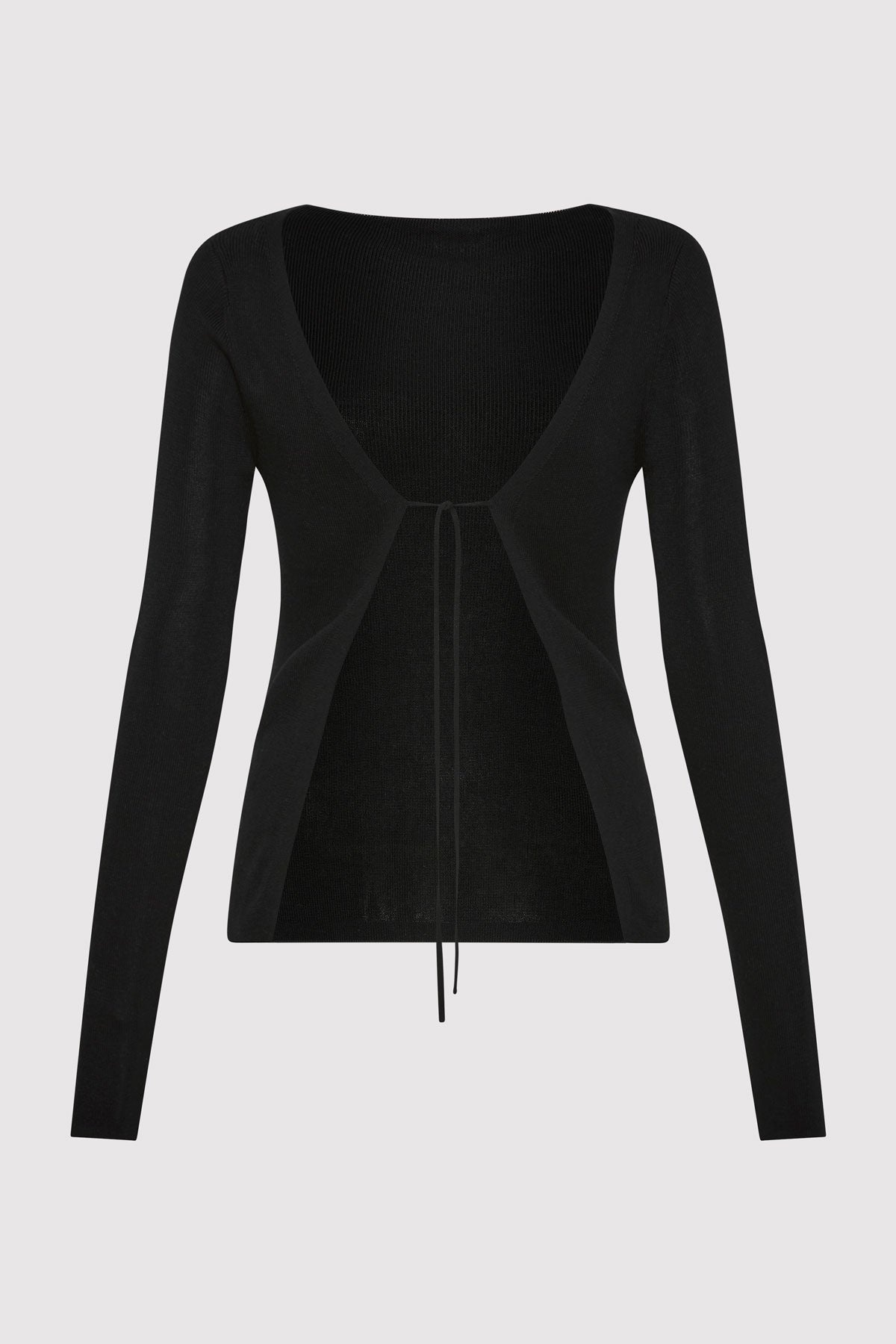 Rouleau Tie Reversible Knit Top - Black - 7