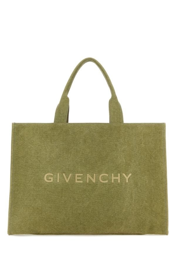 Givenchy Man Khaki Canvas Givenchy Shopping Bag - 1