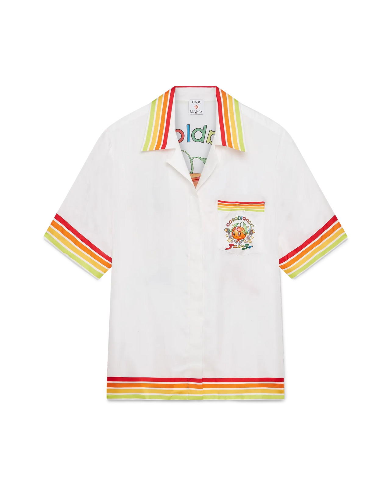 Orange Mascot Short Sleeve Silk Twill Shirt | Casablanca Paris - 5