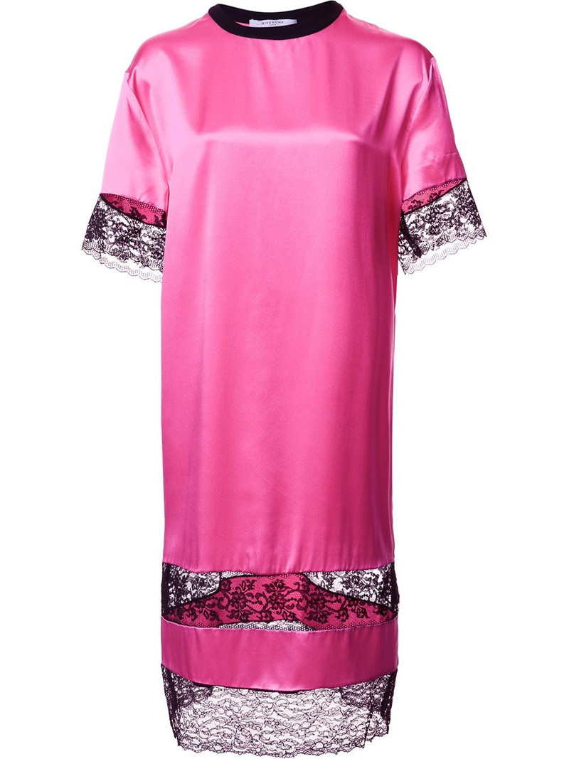lace panel T-shirt dress 1
