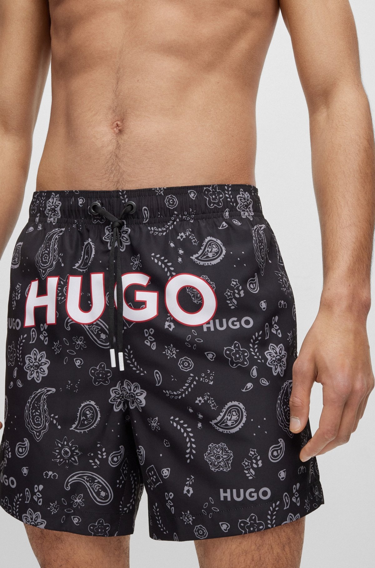 SWIM SHORTS WITH LOGO AND PAISLEY PRINT - 3