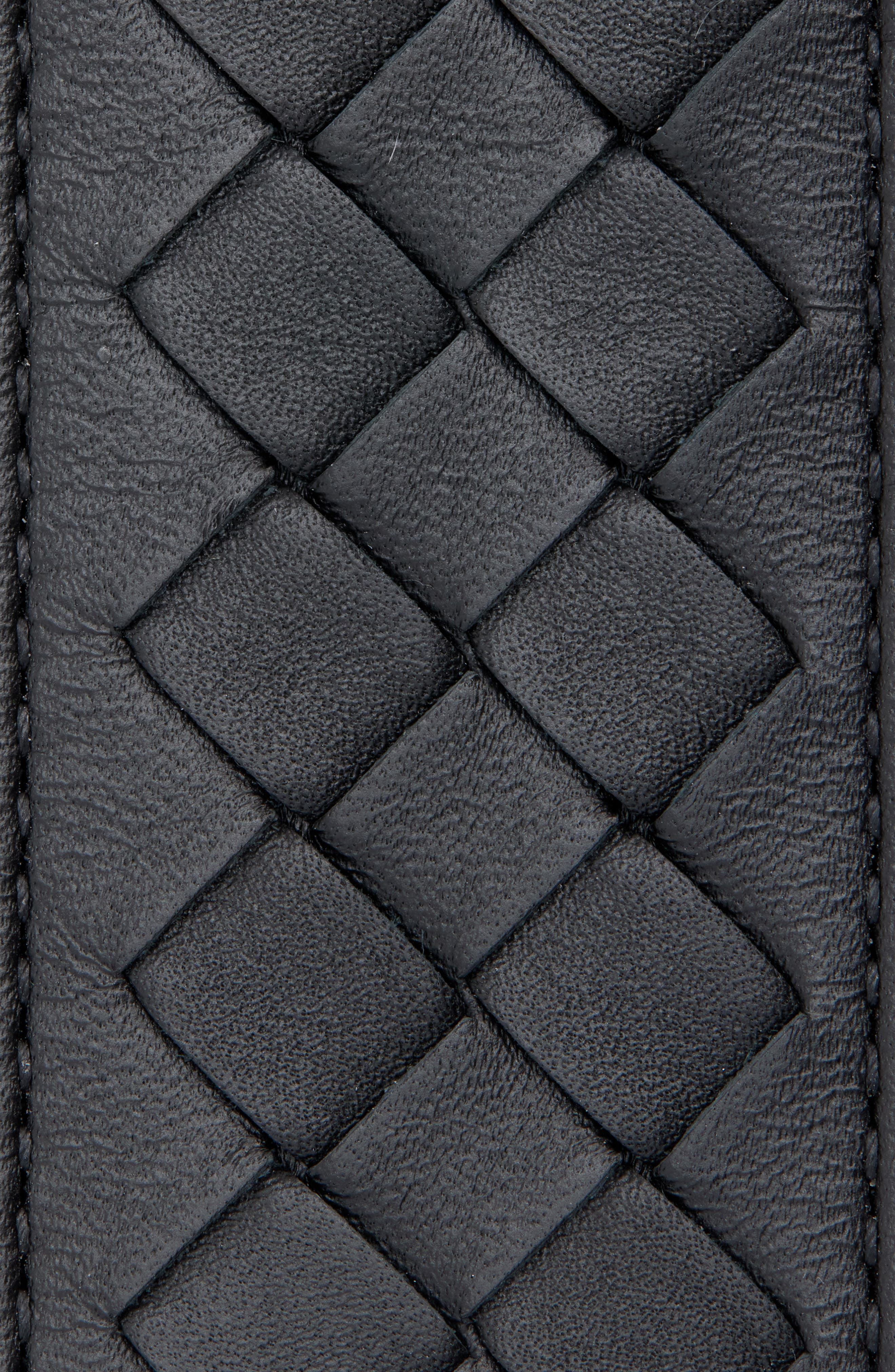 Bottega Veneta Intrecciato Leather Belt in 8803 Black/Silver at Nordstrom - 2