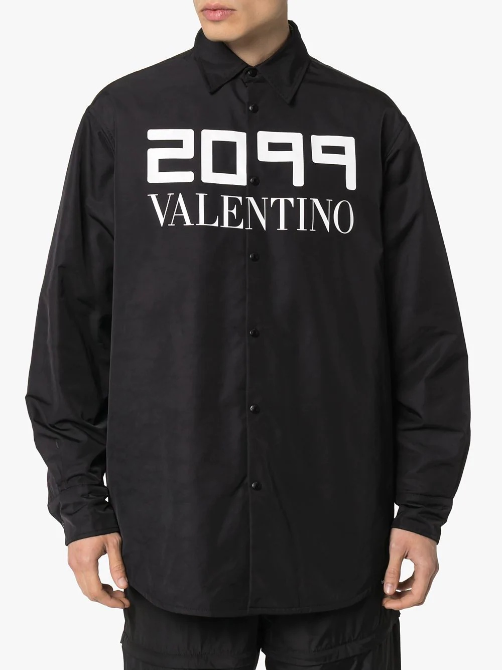 2099 logo print shirt jacket - 3