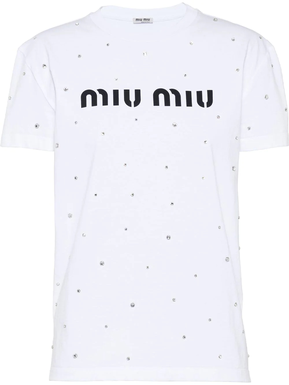 logo rhinestone T-shirt - 1