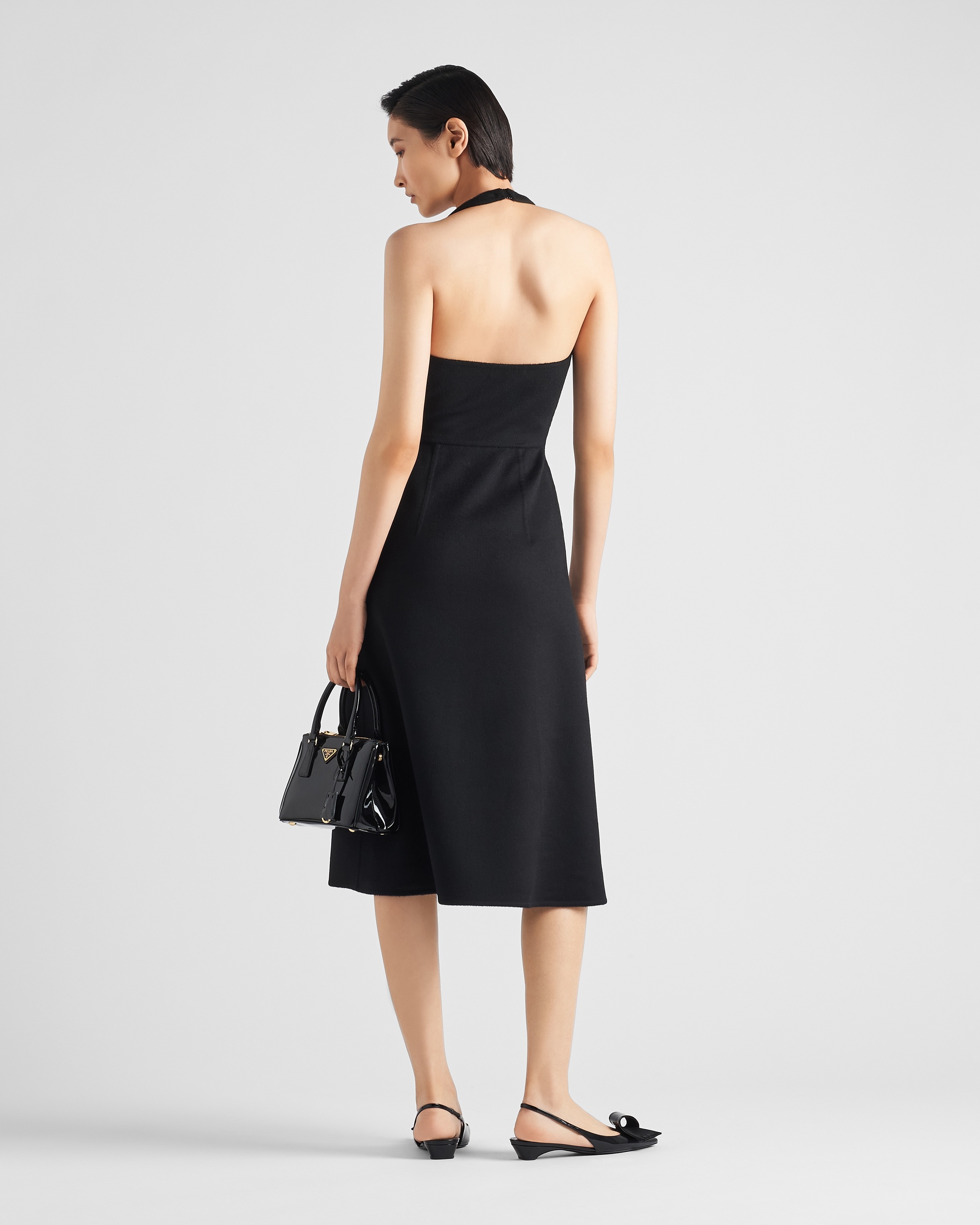 Prada Double cashmere halter midi-dress