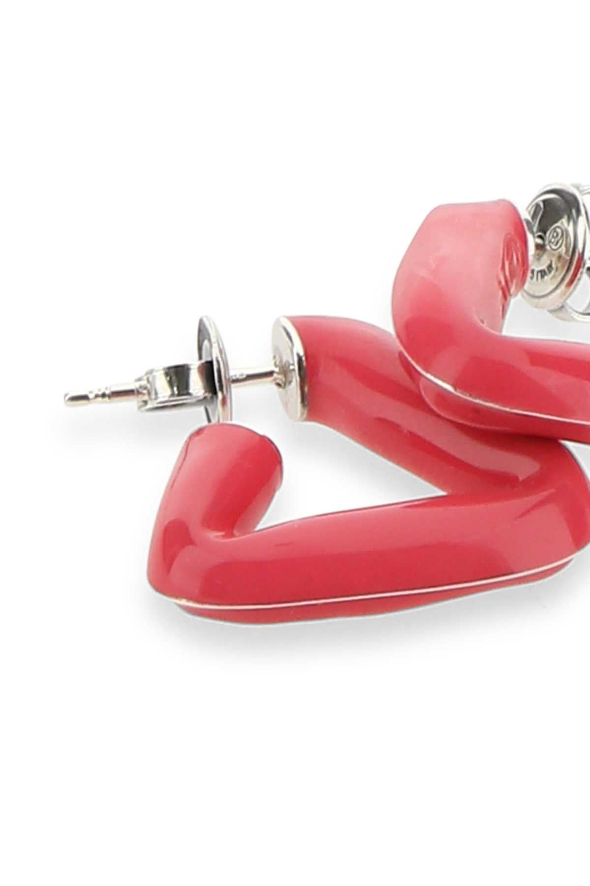Bottega Veneta Women Fuchsia 925 Silver Fold Earrings - 2
