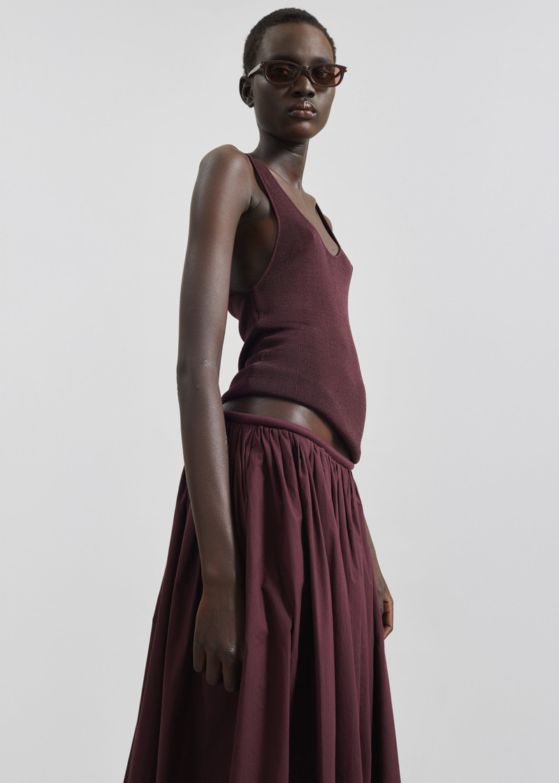 Gaeta Wide Corded Waistband Culottes - Burgundy 4