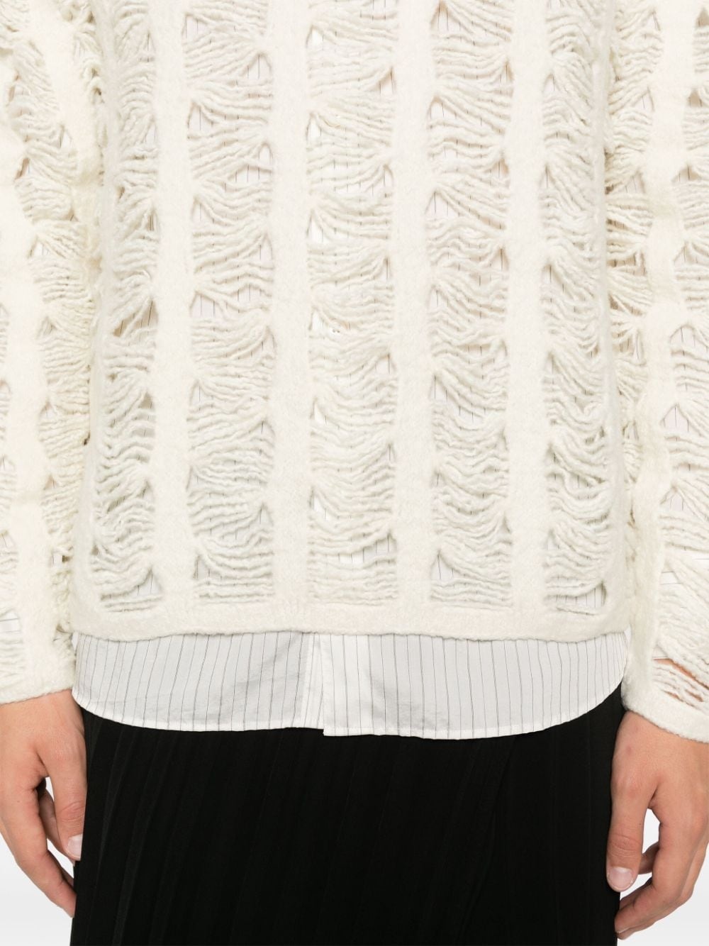 ripped-detail sweater - 5