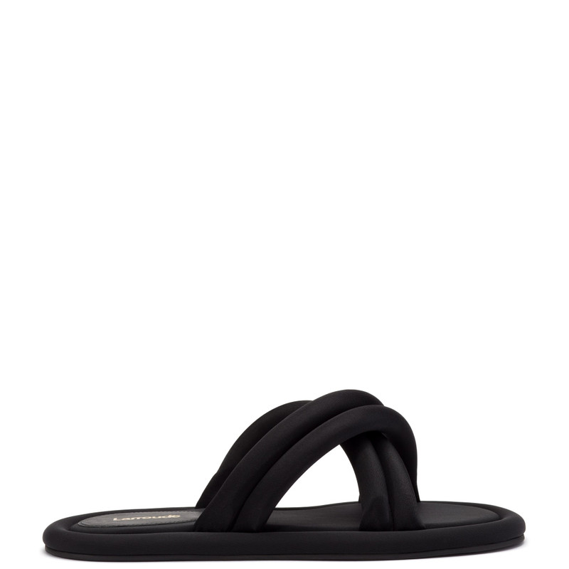 Cali Flat Mule In Black Lycra 1