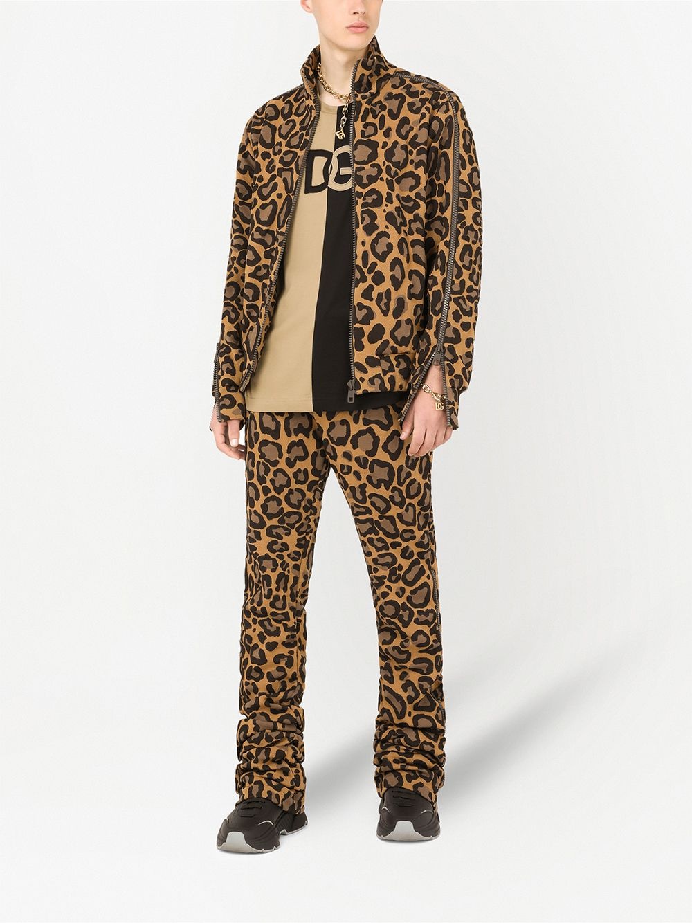 leopard-print drawstring trousers - 2