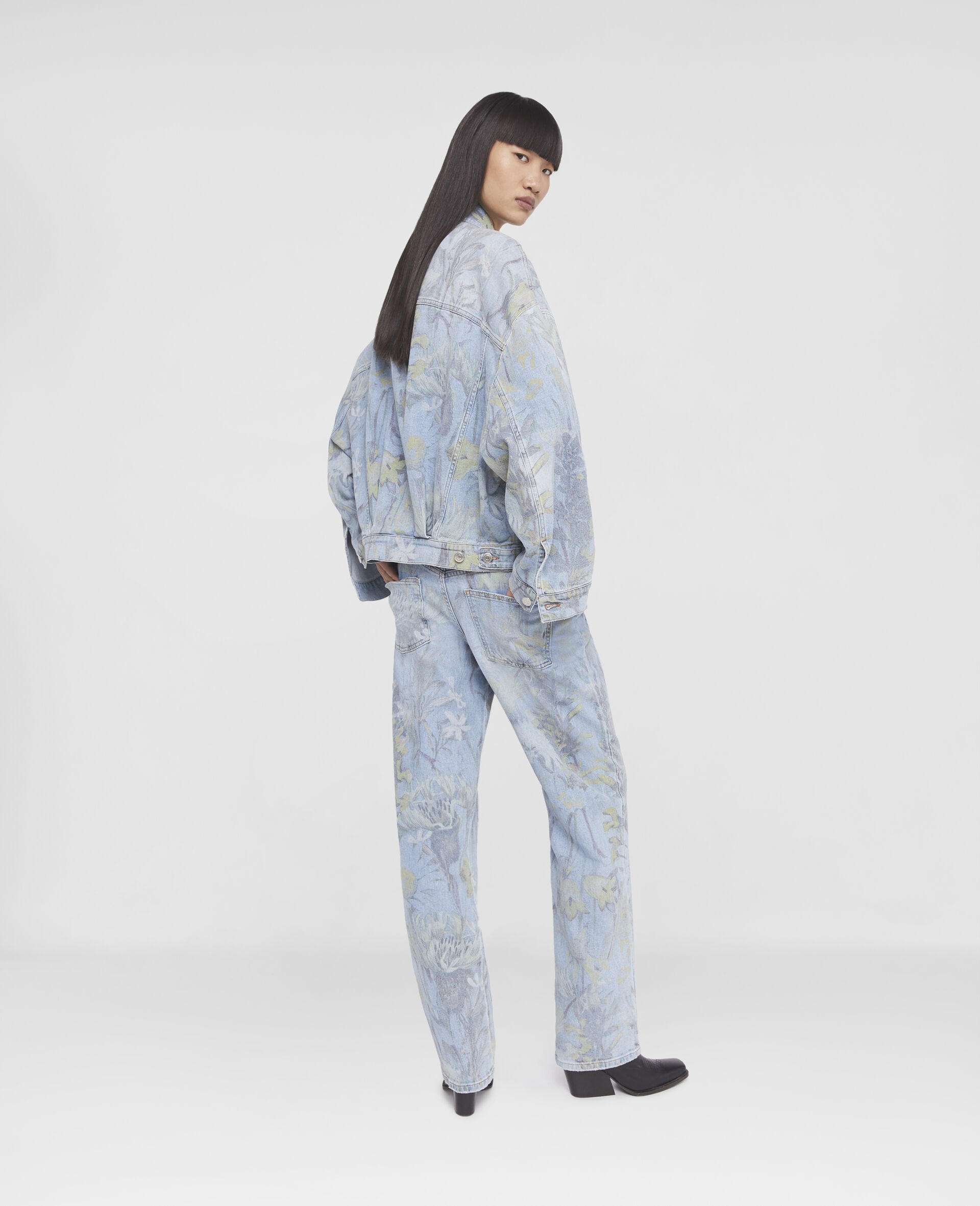 Rewild Flora Print Oversized Denim Jacket - 3