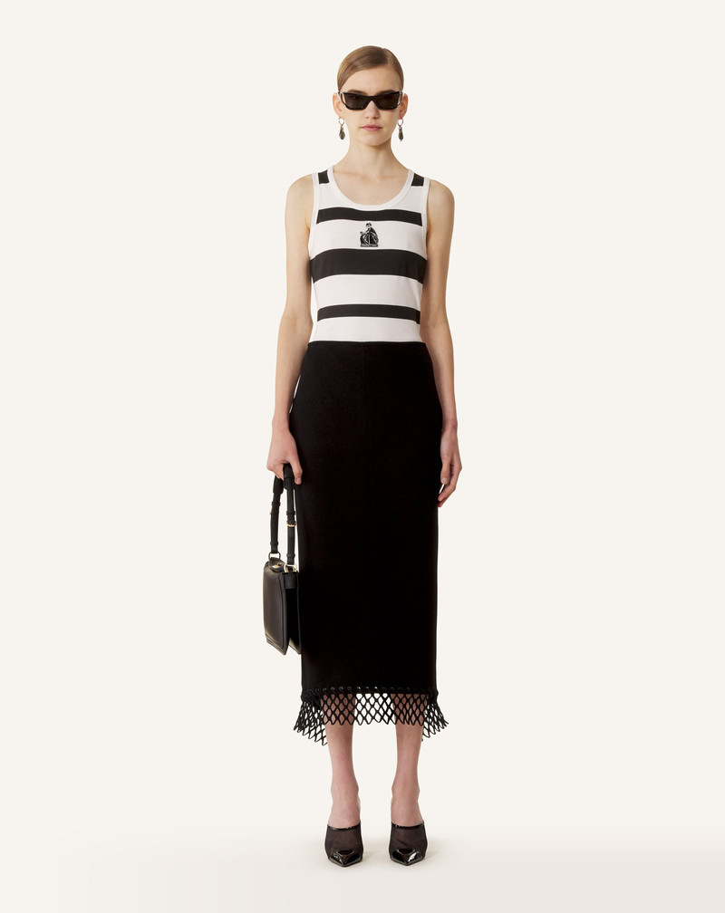 Lanvin COTTON JERSEY MOTHER AND DAUGHTER EMBROIDERED RIBBED TANK TOP outlook