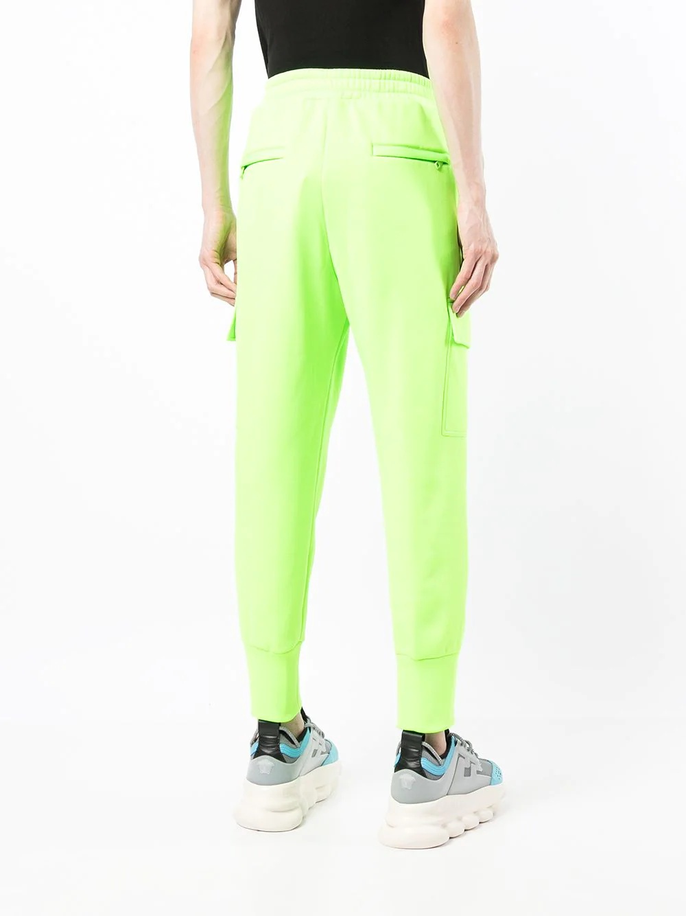 drawstring-waist multi-pocket track pants - 4