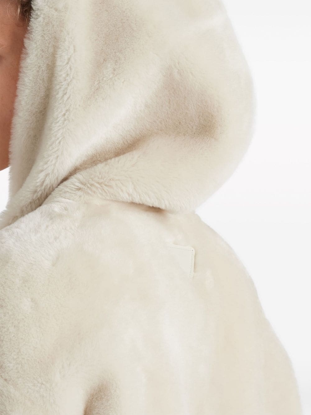 hooded shearling jacket - 5