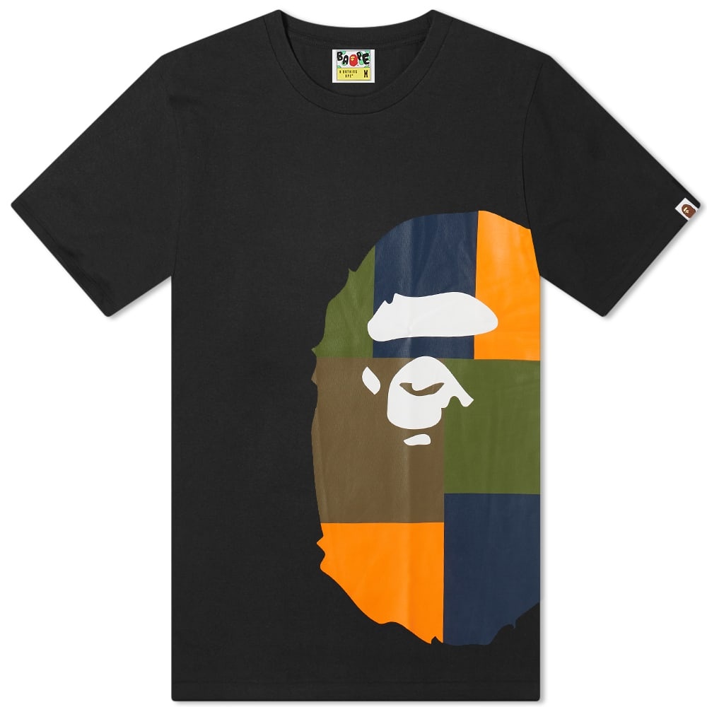 A Bathing Ape Color Block Side Big Ape Head Tee - 1