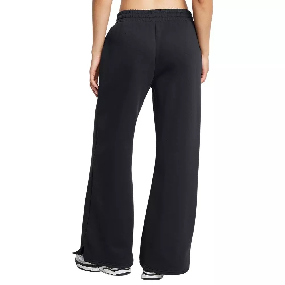 Women's UA Icon Fleece Wide Leg Pants - Black/White - 2