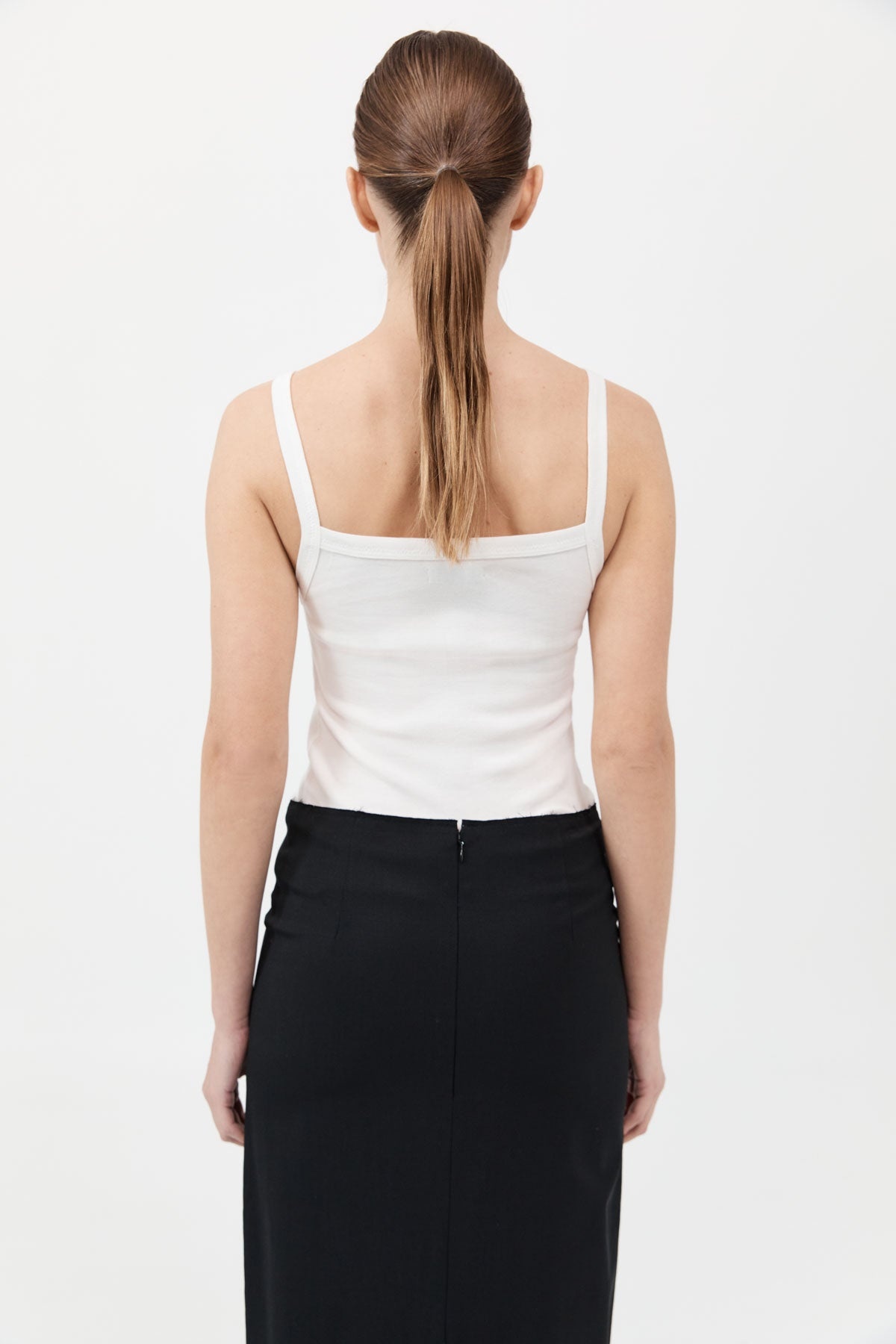 Organic Cotton Square Neck Tank - White - 4
