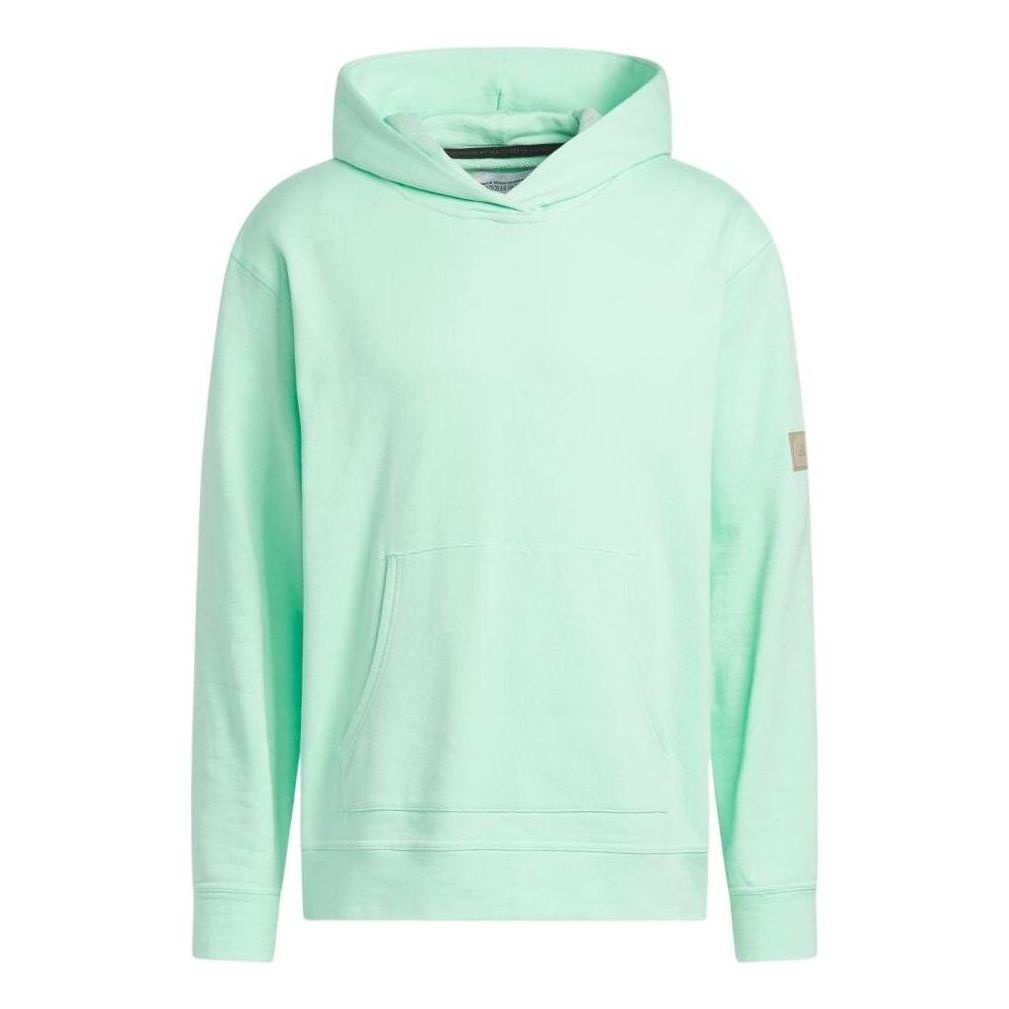 adidas Solid Color Hooded Pullover Long Sleeves Hoodie Men's Green HS5610 - 1