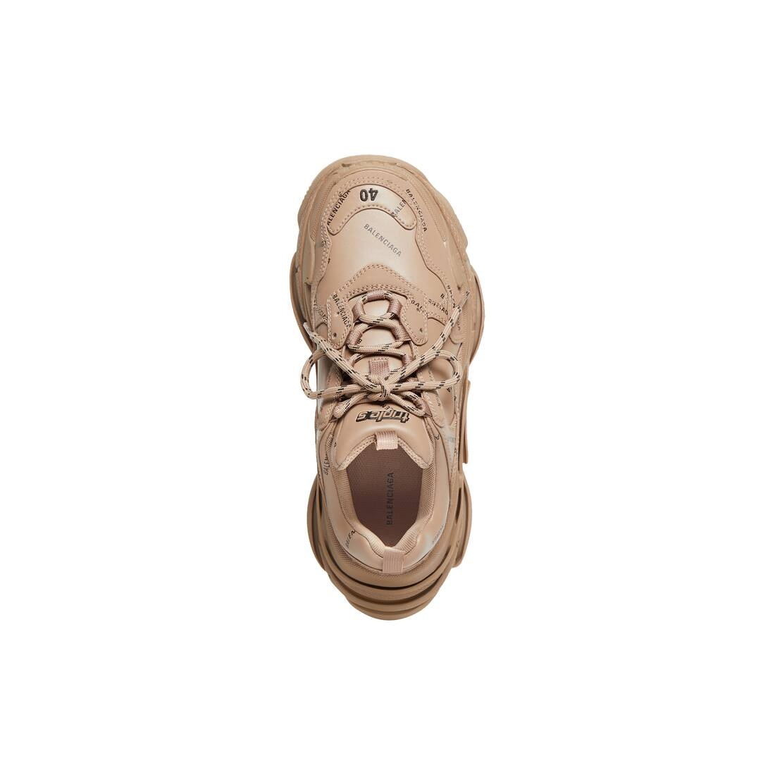 Women's Triple S Sneaker Allover Logo in Beige - 5