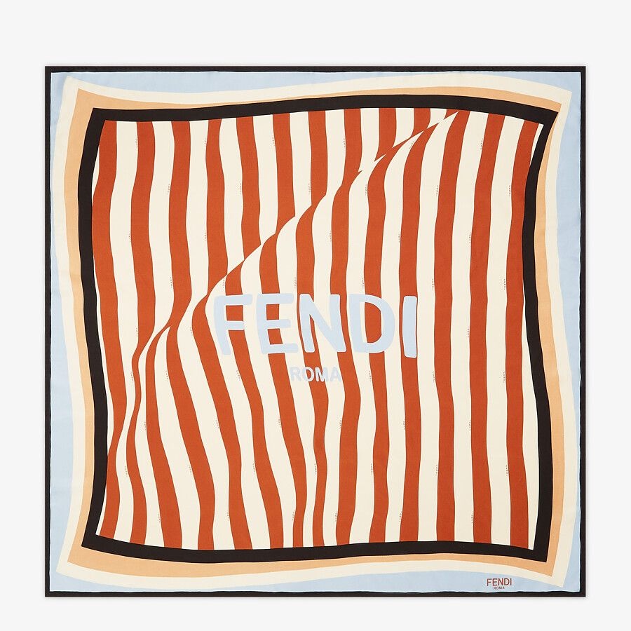 Brown silk foulard - 1