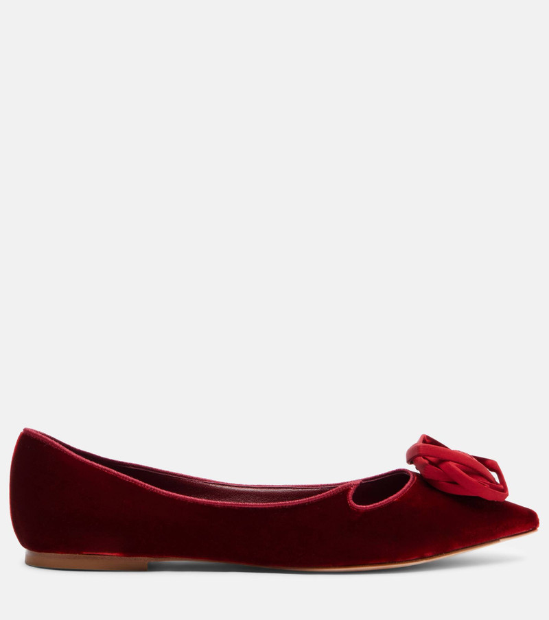 I Love Vivier Rose velvet ballet flats 4