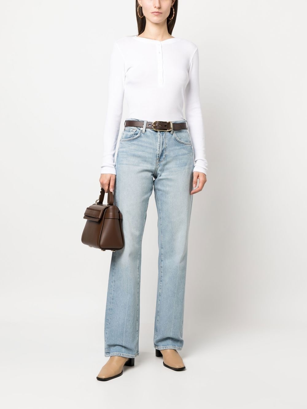 button-front long-sleeved T-shirt - 2