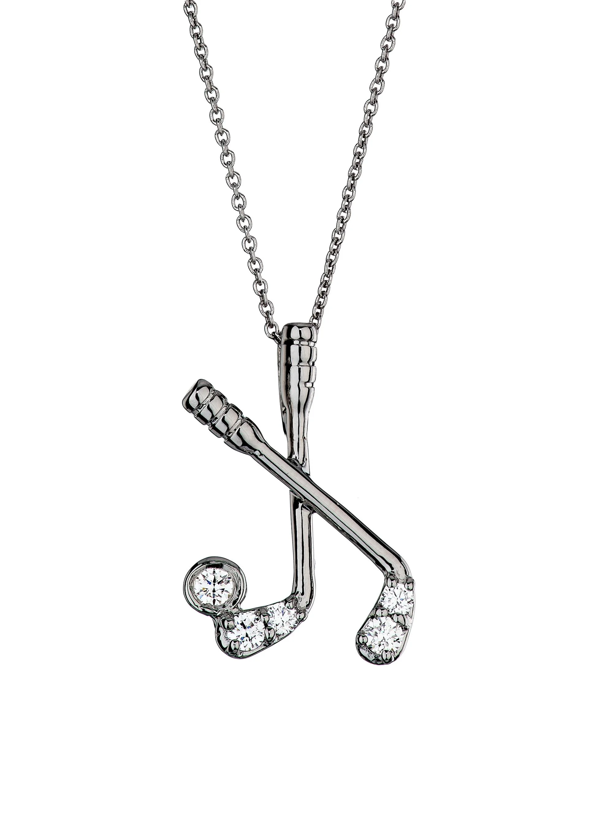 Women's Tiny Treasures Golf Clubs 18K White Gold, Ruby & 0.21 TCW Diamond Necklace - White Gold - 1